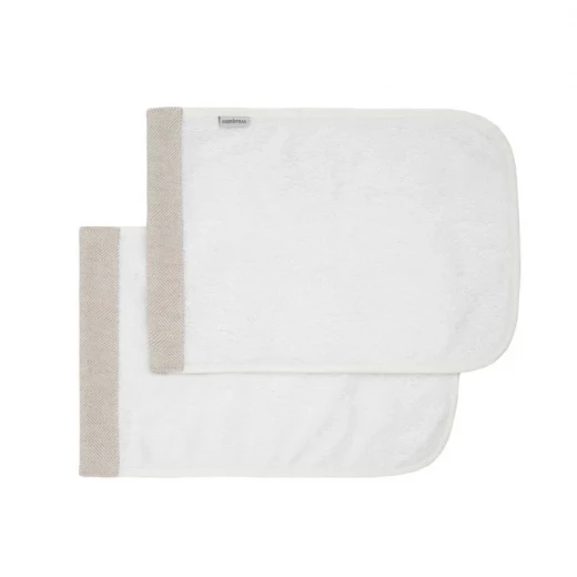 طقم منشفة أطفال كامبريس من الكتان، بيج، 25x35 سم، ألياف TENCEL ناعمة، عبوة من 2 - كامبراس - Image 2