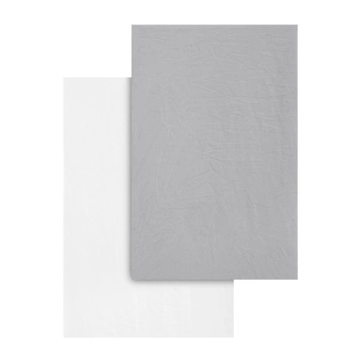 طقم ملاءة سرير أطفال كامبراس 60 × 120 سم، عبوة من 2، قطن مصري ناعم، رمادي، مفروشات - كامبراس - Image 2