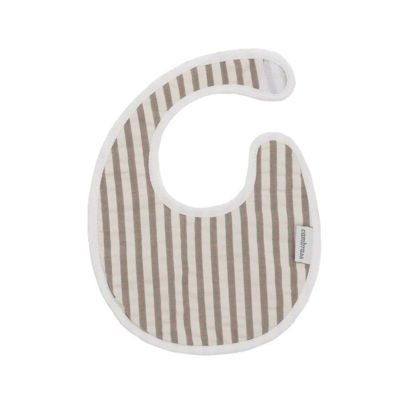 Cambrass Derby Beige Round Baby Bib with Velcro Closure 16x19x1 cm - Cambrass