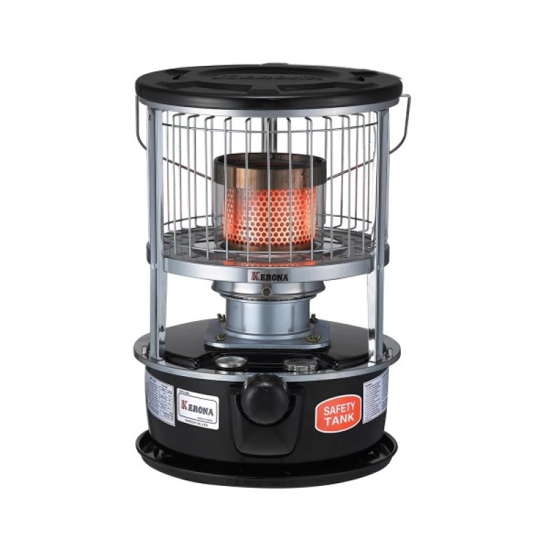 مدفأة كيرونا WKH-3100G سوداء تعمل بالكيروسين - خزان 5.3 لتر، سطح زجاجي متين - كيرونا