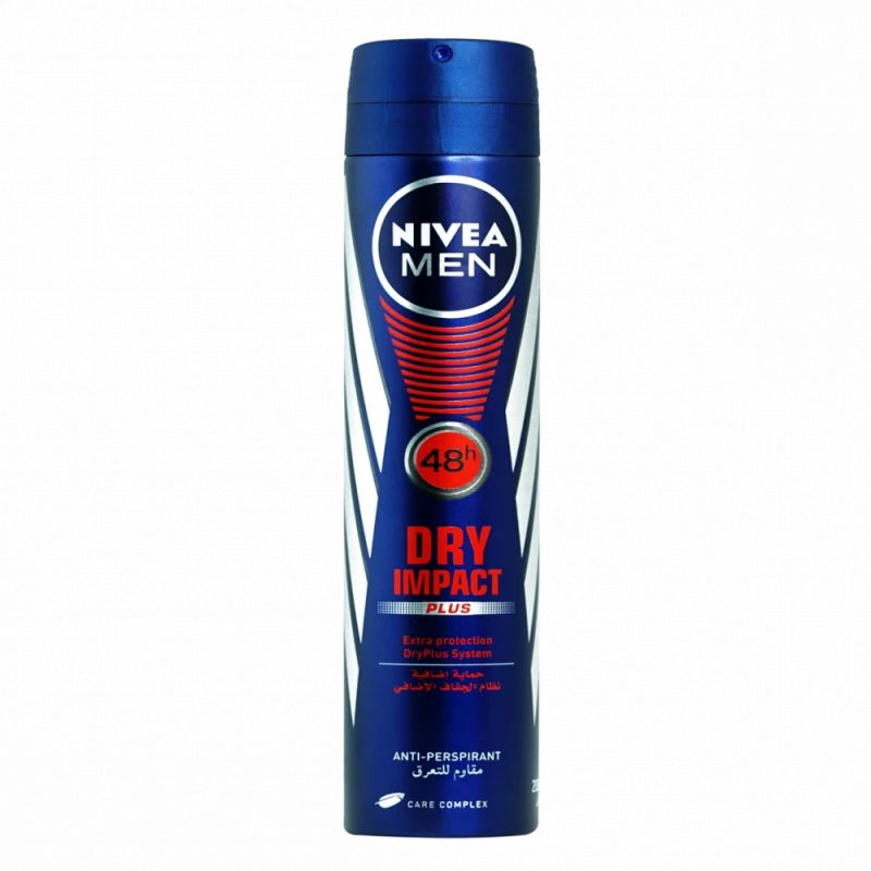 Nivea Men Extra Dry System Body Spray 200ml - 72H Sweat & Odor Protection, Long-Lasting Freshness, Quick-Dry, Gentle on Skin - Nivea