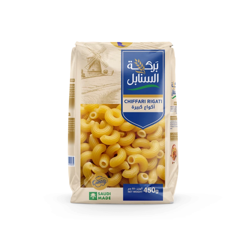 باستا بركة السنابل باستا شيفاري ريجاتي 450 جرام باستا دوروم قمح للمأكولات السريعة - بركة السنابل