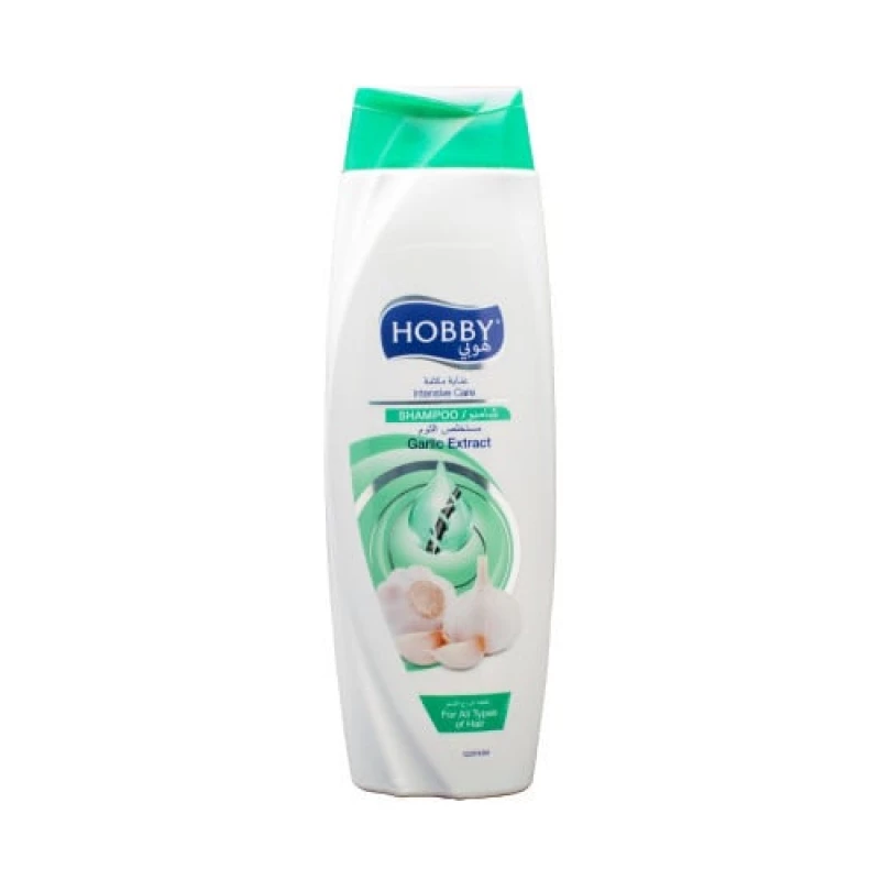 Hobby Garlic Shampoo for All Hair Types 600ml, Nourishing and Strengthening Formula - Hobby