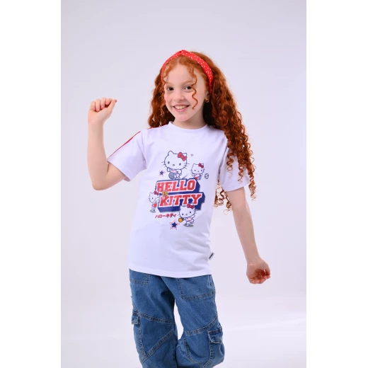 تي شيرت هيلو كيتي الرياضي للبنات أبيض 14 سنة - قطن مريح من زيتون - زيتون - Image 2