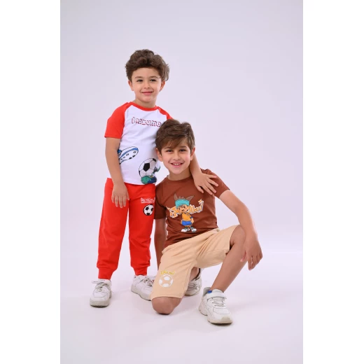 طقم بيجاما أبطال الكرة - أبيض وأحمر - 4 سنوات من زيتون - زيتون - Image 8