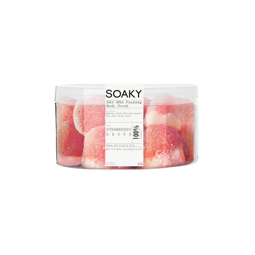 SOAKY Strawberry Drops Body Scrub 250g – Vanilla & Strawberry Scented Scrub for Women | Skincare Gift SOAKY Strawberry Drops Body Scrub 250g – Vanilla & Strawberry Scented Scrub for Women | Skincare Gift