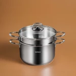 Karaca Stainless Steel Mussel Pot 20cm, Premium Rust-Resistant, Even Cooking for Mussels, Seafood, Vegetables, Pasta & Soups - karaca