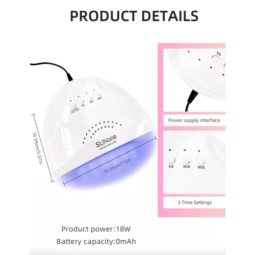 جهاز تجفيف الأظافر LED عالي القوة لتجفيف جميع أنواع طلاء الجل، يعمل بتقنية الأشعة فوق البنفسجية، سريع التجفيف، مثالي للعناية بالأظافر في المنزل أو صالونات التجميل - متجر وتين - Image 4