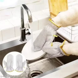 قفاز تنظيف الأواني السلكي من ماجيك بروفايدرز قطعة واحدة قفازات مطبخ متعددة الاستخدام مقاومة للماء والحرارة عازلة للحرارة لتنظيف الجلي والأواني الصعبة أداة تنظيف منزلية متينة قابلة لإعادة الاستخدام