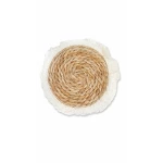 Natural Grass Woven Round Placemat with Tassel Farmhouse Coffee Tea Mat Decorative Table Protector for Kitchen Dining Party Home Decor Rustic Style 1 Piece 20cm Woven Coaster Mat - Kitchen house