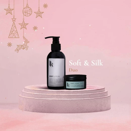 Soft & Silk مجموعة تقشير لطيف وترطيب لبشرة ناعمة ومغذّاة ومنتعشة للعناية باليدين والقدمين والجسم Soft & Silk مجموعة تقشير لطيف وترطيب لبشرة ناعمة ومغذّاة ومنتعشة للعناية باليدين والقدمين والجسم