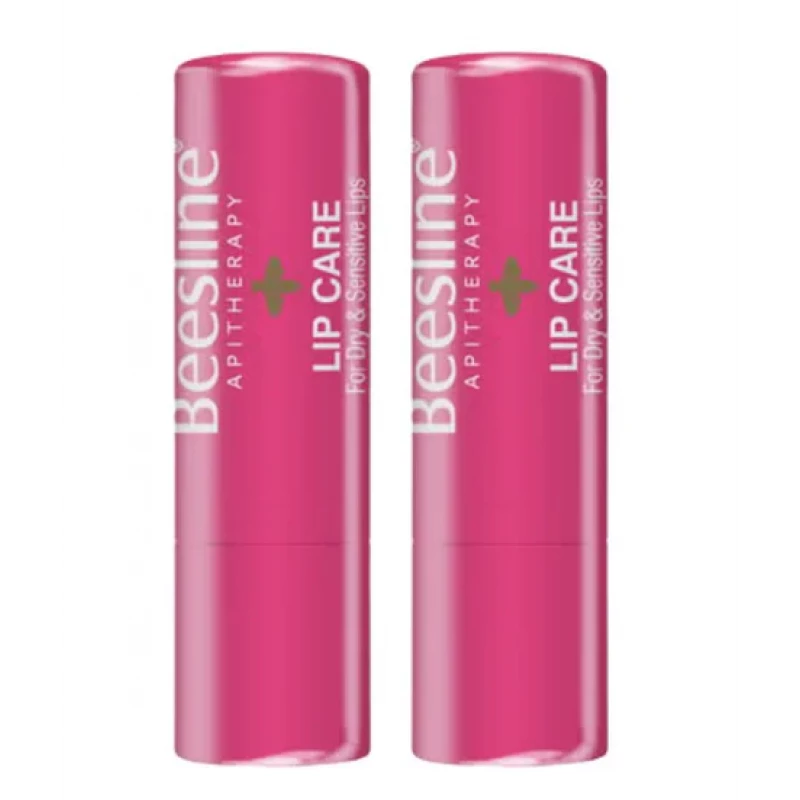 Beesline Shimmery Strawberry Lip Care  Moisturizing Treatment for Dry Lips and Lip Hydration 1+1 4gm - Beesline