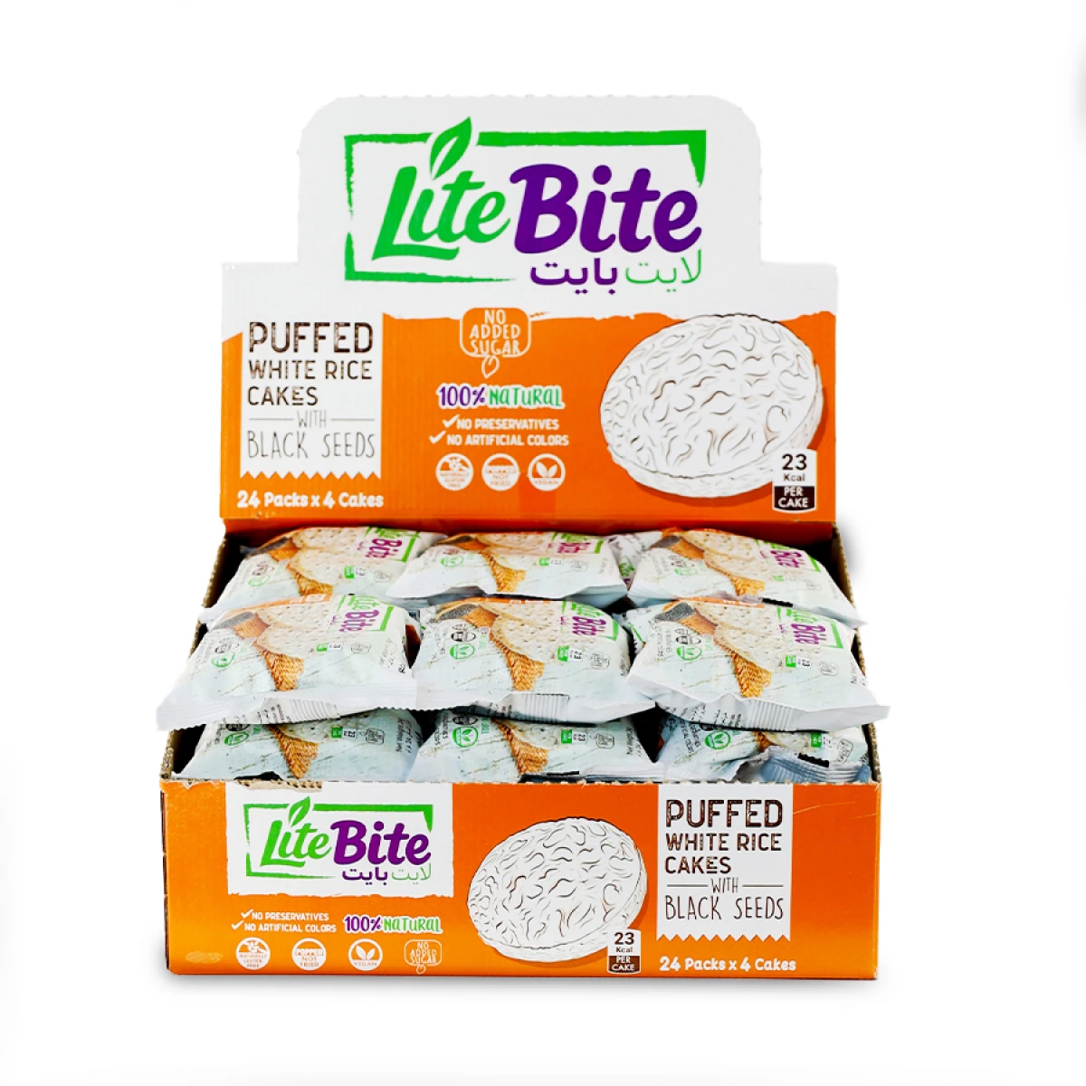 Lite Bite Rice Cakes with Black Seeds [4 pcs, 24 Grams] X 24 (box ...