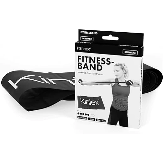 شريط مقاومة كينتيكس لون أسود، مستوى ، مقاومة 1.6–8 كجم، 2.5 متر × 15 سم، لاتكس طبيعي 100%، شريط تمارين قوة ومقاومة - كينتكس - Image 5