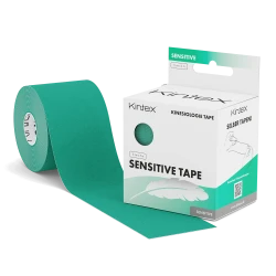 Kintex Kinesiology Sensitive Tape Green 5 cm x 5 m, Skin-Friendly Elastic Sports Tape for Sensitive Skin, Hypoallergenic Acrylic Adhesive, Latex-Free, Breathable & Water-Resistant