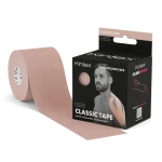 Kintex Classic Kinesiology Tape Beige 5 cm x 5 m, Elastic Sports & Physiotherapy Tape, Skin-Friendly Hypoallergenic Acrylic Adhesive, Waterproof Muscle & Joint Support Tape - Kintex