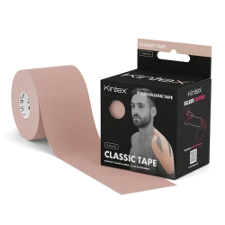 Kintex Classic Kinesiology Tape Beige 5 cm x 5 m, Elastic Sports & Physiotherapy Tape, Skin-Friendly Hypoallergenic Acrylic Adhesive, Waterproof Muscle & Joint Support Tape