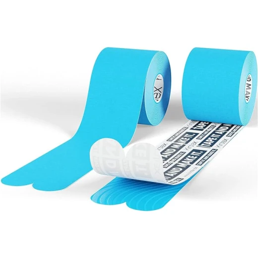 Kintex Kinesiology Precut Tape Blue, 20 Pre-Cut Strips 25 x 5 cm, Elastic Sports & Physiotherapy Tape, Hypoallergenic Acrylic Adhesive, Ready-to-Use Muscle & Joint Tape - Kintex - Image 3