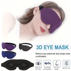 3D Contoured Sleep Eye Mask – Adjustable Strap (Available in Multiple Colors)