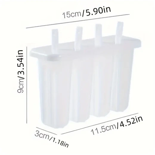 Reusable 4-Cavity Popsicle Mold with Sticks – DIY Ice Cream Maker - Image 2