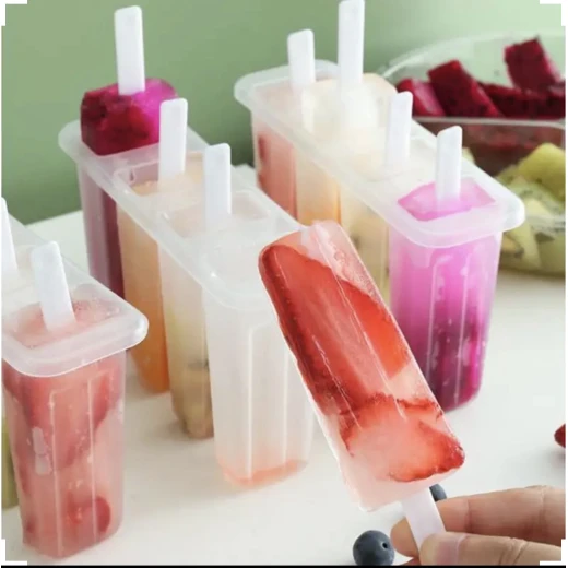 Reusable 4-Cavity Popsicle Mold with Sticks – DIY Ice Cream Maker - Image 3