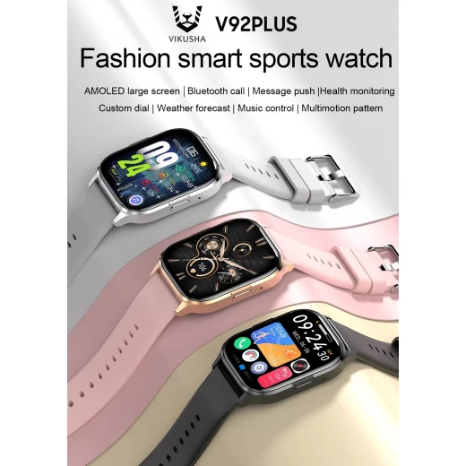 VIKUSHA Smart Watch V92Plus 260 mAh Battery lasts for a long time - Vikusha - Image 2