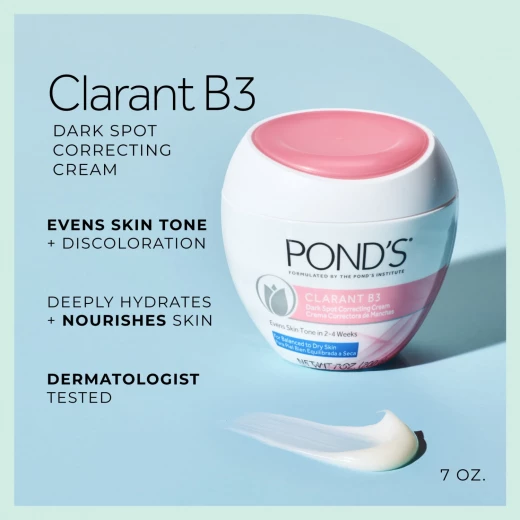 PONDS Clarant B3 Dark Spot Correcting Face Cream, Daily Moisturizer for Dry Skin – 7 oz - Pond's - Image 2
