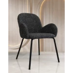 Stylish and Comfortable Fabric Chair – Black Powder-Coated Legs – Dimensions: 58×48×83 cm, Seat Height 45 cm - Lachaise
