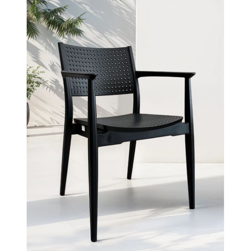 Durable Stackable Plastic Chair – Indoor & Outdoor Use, Gas-Assisted Injection Molded, Premium Italian Design - Lachaise