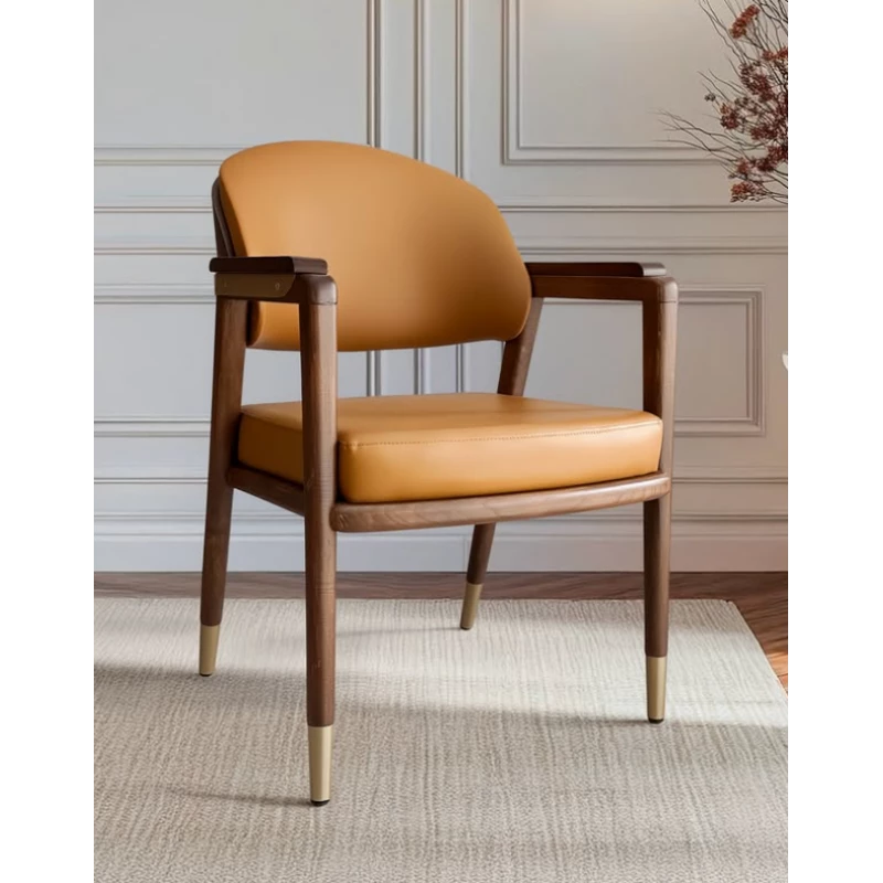 Wood and leather side chair from La Chaise - Lachaise