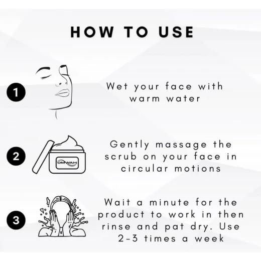Omwah Activated Charcoal Face Scrub – Deep Cleansing & Oil Control Exfoliator for Radiant, Rejuvenated Skin, 4.3 oz - Omwah - Image 2