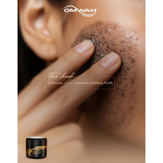Omwah Activated Charcoal Face Scrub – Deep Cleansing & Oil Control Exfoliator for Radiant, Rejuvenated Skin, 4.3 oz - Omwah - Image 5
