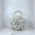 The "Rose" bag, but in a royal white color, 28 cm in diameter - Hudamade