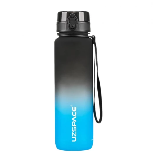 UZSPACE Sports Plastic Water Bottle 1000 ml Black and Blue, One Piece UZSPACE Sports Plastic Water Bottle 1000 ml Black and Blue, One Piece