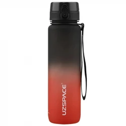 UZSPACE Sports Plastic Water Bottle 1000 ml Black and Red, One Piece