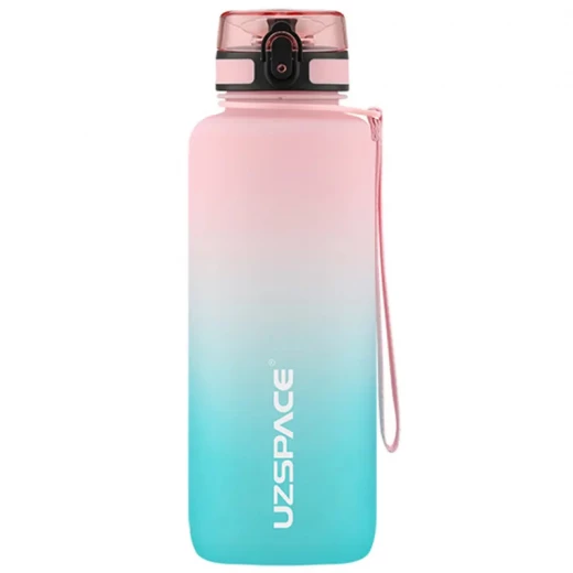 UZSPACE Sports Plastic Water Bottle 1500 ml Pink and Cyan, One Piece - Uzspace - Image 2