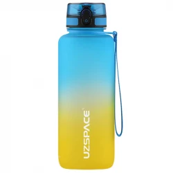 UZSPACE Sports Plastic Water Bottle 1500 ml Blue and Yellow, One Piece