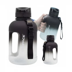 UZSPACE Sports Plastic Water Bottle 2300 ml Black and White, One Piece