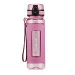 UZSPACE Plastic Water Bottle with Protective Rubber Coating 800 ml in Plum Red - Uzspace