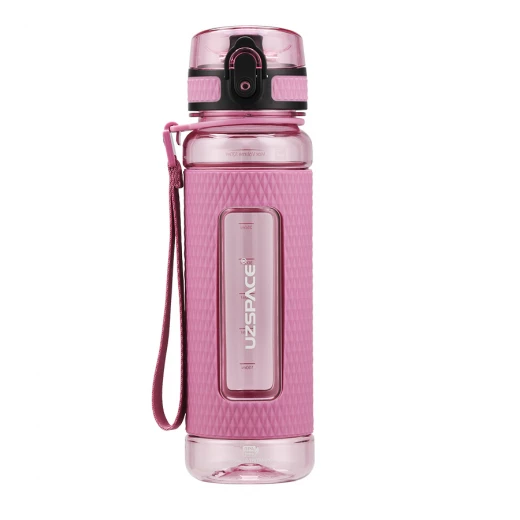 UZSPACE Plastic Water Bottle with Protective Rubber Coating 800 ml in Plum Red UZSPACE Plastic Water Bottle with Protective Rubber Coating 800 ml in Plum Red