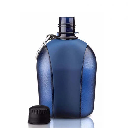 UZSPACE Plastic Water Bottle with Protective Rubber Coating  with 1000 ml Capacity, in Blue color - Uzspace - Image 3