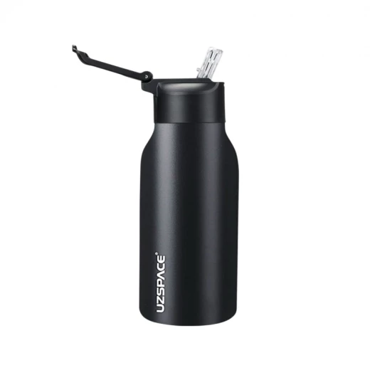 UZSPACE Stainless Steel Thermal Water Bottle with Magnetic Leak-Proof Lid  with a 600 ml in Black color - Uzspace - Image 2