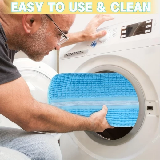Reusable Zippered Mesh Laundry Wash Bag for Shoes Sneakers and Delicates Machine and Dryer Safe - Image 2