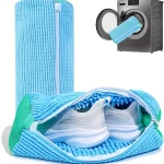 Reusable Zippered Mesh Laundry Wash Bag for Shoes Sneakers and Delicates Machine and Dryer Safe