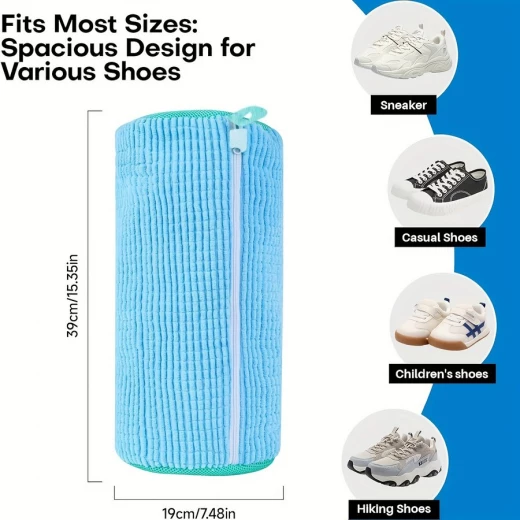 Reusable Zippered Mesh Laundry Wash Bag for Shoes Sneakers and Delicates Machine and Dryer Safe - Image 3