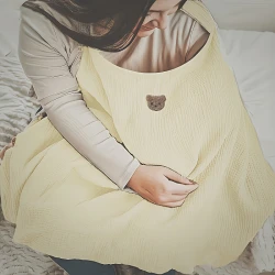 غطاء إرضاع قطني قابل للتهوية شال إرضاع متعدد الاستخدامات للخصوصية لون كاكي