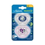 Dr. Brown’s Advantage Glow-in-the-Dark Pacifier, 100% Silicone Baby Paci Symmetrical Soother, 6-18m, BPA free - Dr. Brown's