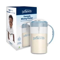Dr. Brown’s Baby Formula Mixing Pitcher with Adjustable Stopper, Locking Lid & No Drip Spout, Blue , BPA Free, 36 oz/1,100 ml