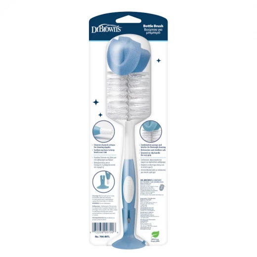 Dr. Brown’s Baby Bottle Brush with Suction Cup Stand and Nipple Cleaner, Blue, BPA Free Dr. Brown’s Baby Bottle Brush with Suction Cup Stand and Nipple Cleaner, Blue, BPA Free