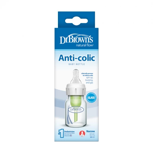Dr. Brown's Glass Narrow-Neck Options+ Bottle, 2 oz/60 ml, 1-pack Dr. Brown's Glass Narrow-Neck Options+ Bottle, 2 oz/60 ml, 1-pack